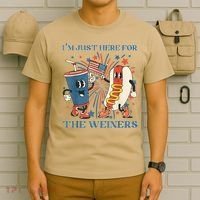 Hot Dog I'm Just Here For The Wieners 4Th Of July T-Shirt thumb 6