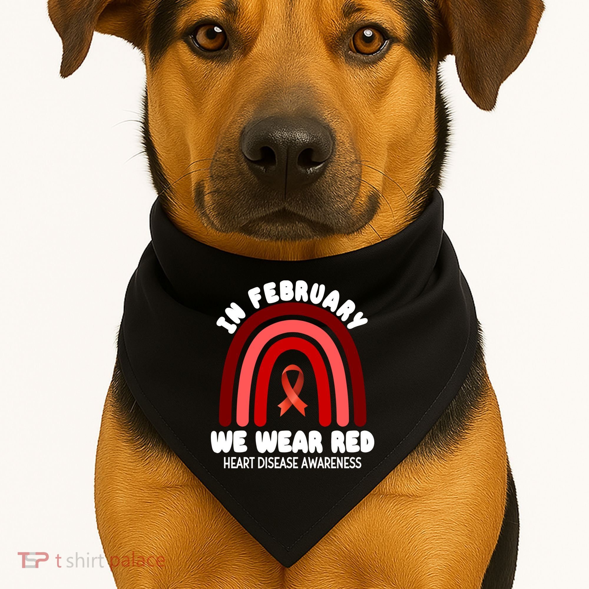 Heart Disease In February We Wear Red USA-Made Doggie Bandana