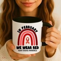 Heart Disease In February We Wear Red Coffee Mug thumb 3