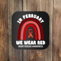 Heart Disease In February We Wear Red Coaster thumb 0