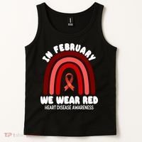 Heart Disease In February We Wear Red Tank Top thumb 2