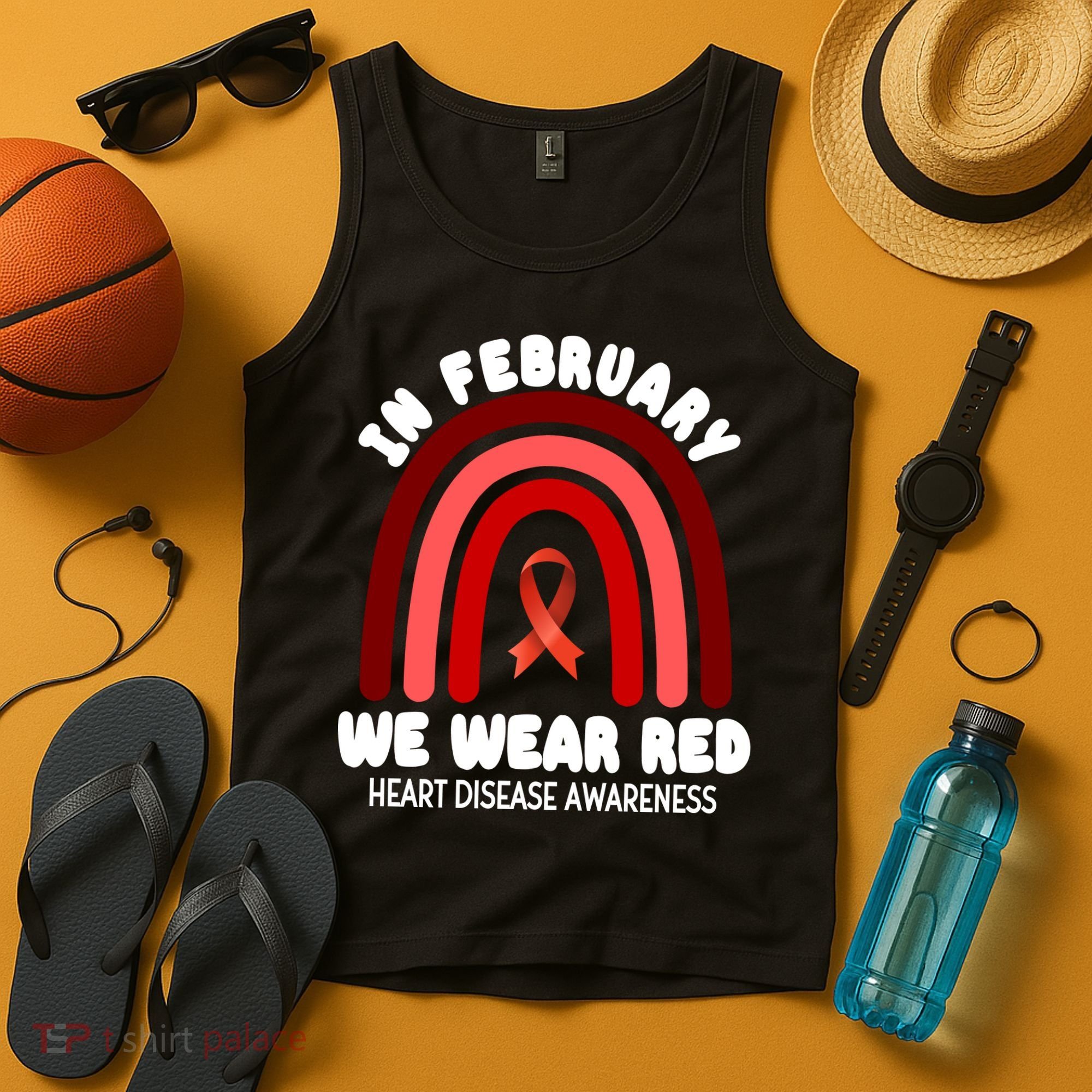 Heart Disease In February We Wear Red Tank Top