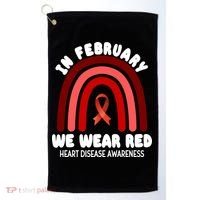 Heart Disease In February We Wear Red Golf Towel thumb 0