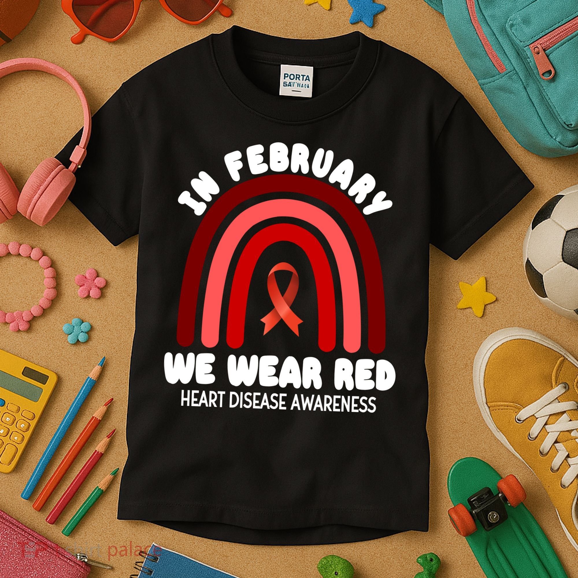 Heart Disease In February We Wear Red Kids T-Shirt