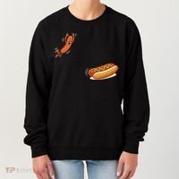 Hot Dog Jumping Into Bun Sausage BBQ Women's Sweatshirt thumb 0