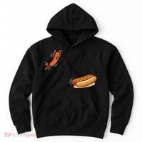 Hot Dog Jumping Into Bun Sausage BBQ Hoodie thumb 0