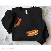 Hot Dog Jumping Into Bun Sausage BBQ Sweatshirt thumb 2