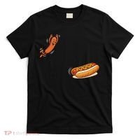 Hot Dog Jumping Into Bun Sausage BBQ T-Shirt thumb 0
