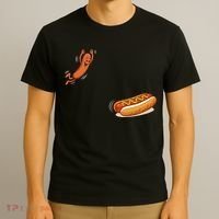 Hot Dog Jumping Into Bun Sausage BBQ T-Shirt thumb 3