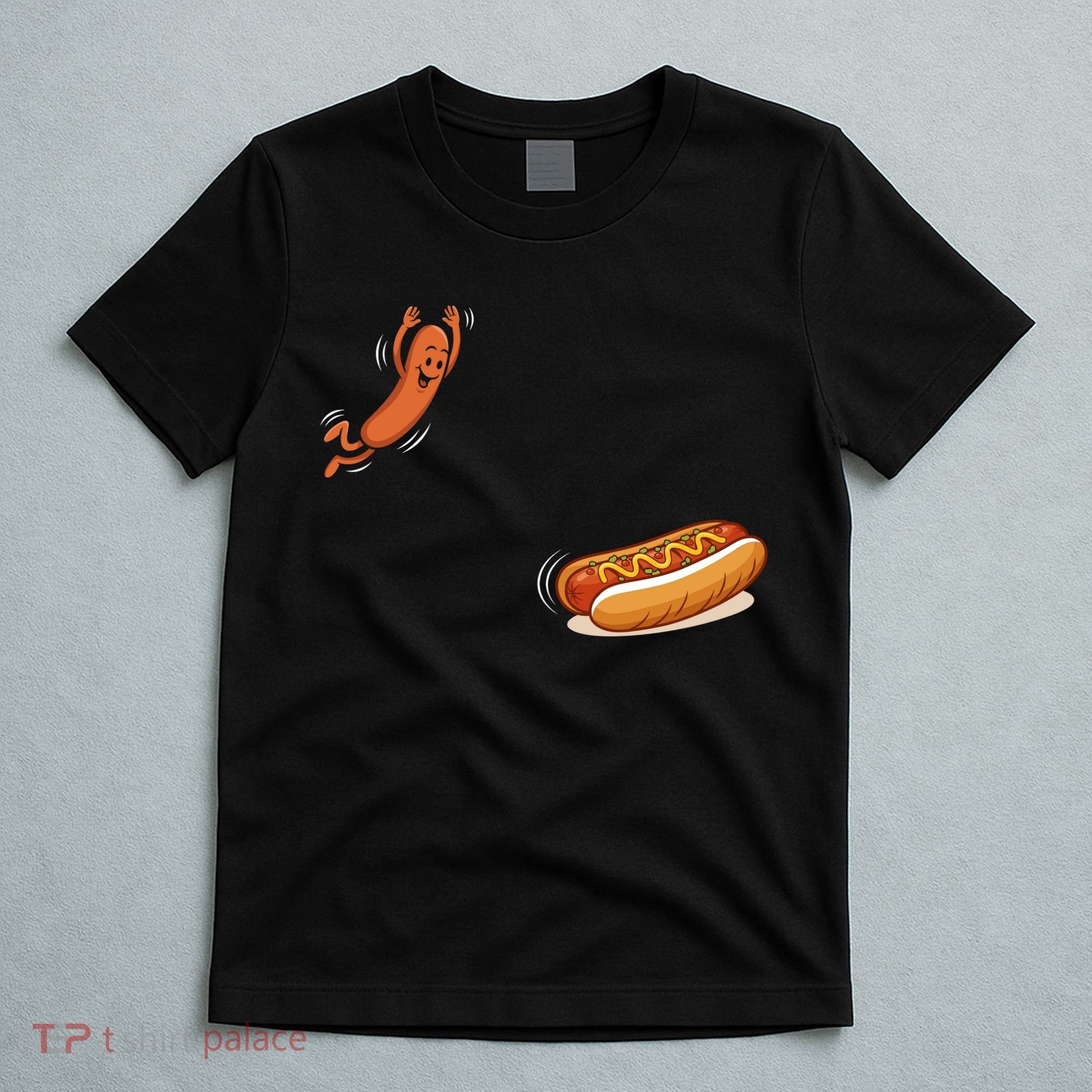 Hot Dog Jumping Into Bun Sausage BBQ T-Shirt