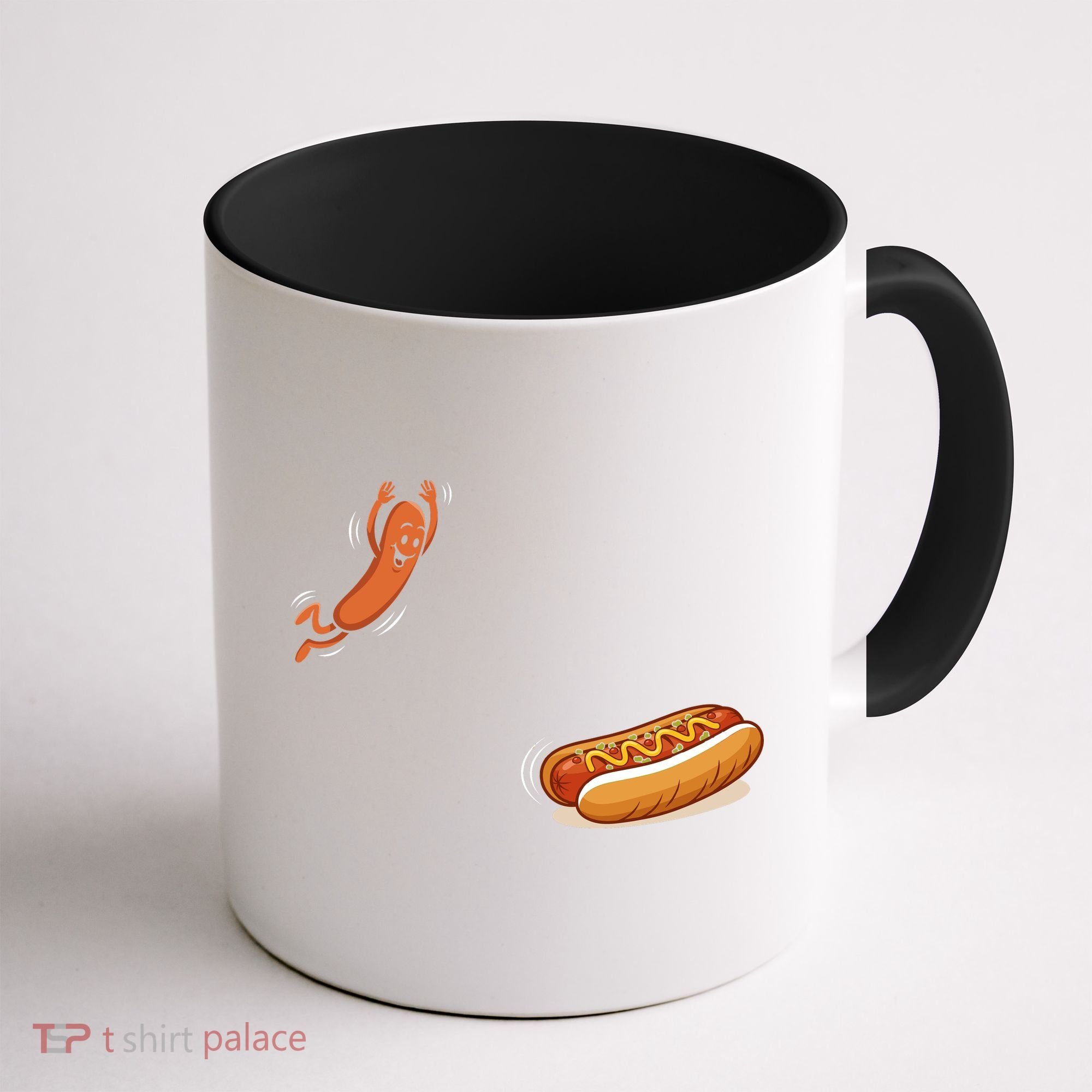 Hot Dog Jumping Into Bun Sausage BBQ Coffee Mug