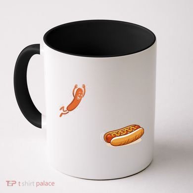 Hot Dog Jumping Into Bun Sausage BBQ Coffee Mug