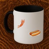 Hot Dog Jumping Into Bun Sausage BBQ Coffee Mug thumb 2