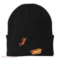 Hot Dog Jumping Into Bun Sausage BBQ Beanie thumb 0