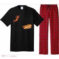 Hot Dog Jumping Into Bun Sausage BBQ Pajama Set thumb 0
