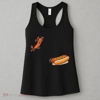 Hot Dog Jumping Into Bun Sausage BBQ Women's Tank Top thumb 3