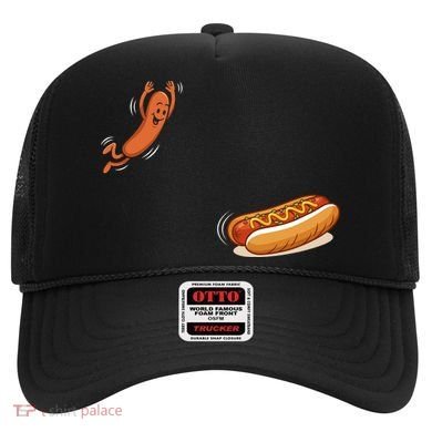 Hot Dog Jumping Into Bun Sausage BBQ Hat