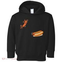 Hot Dog Jumping Into Bun Sausage BBQ Toddler Hoodie thumb 0