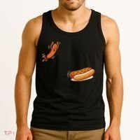 Hot Dog Jumping Into Bun Sausage BBQ Tank Top thumb 3
