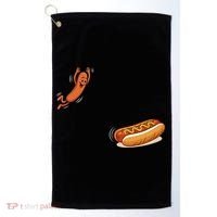Hot Dog Jumping Into Bun Sausage BBQ Golf Towel thumb 0