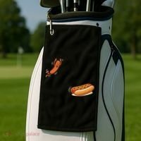 Hot Dog Jumping Into Bun Sausage BBQ Golf Towel thumb 2