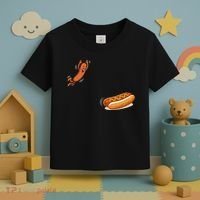 Hot Dog Jumping Into Bun Sausage BBQ Toddler T-Shirt thumb 3