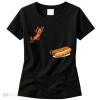 Hot Dog Jumping Into Bun Sausage BBQ Women's T-Shirt thumb 0