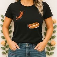 Hot Dog Jumping Into Bun Sausage BBQ Women's T-Shirt thumb 2