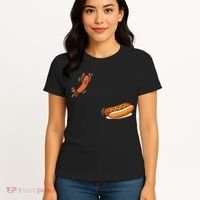 Hot Dog Jumping Into Bun Sausage BBQ Women's T-Shirt thumb 4