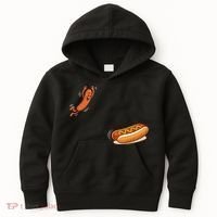 Hot Dog Jumping Into Bun Sausage BBQ Kids Hoodie thumb 0