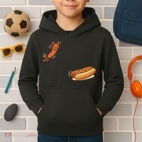 Hot Dog Jumping Into Bun Sausage BBQ Kids Hoodie thumb 2