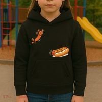 Hot Dog Jumping Into Bun Sausage BBQ Kids Hoodie thumb 3
