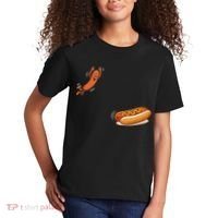 Hot Dog Jumping Into Bun Sausage BBQ Kids T-Shirt thumb 2