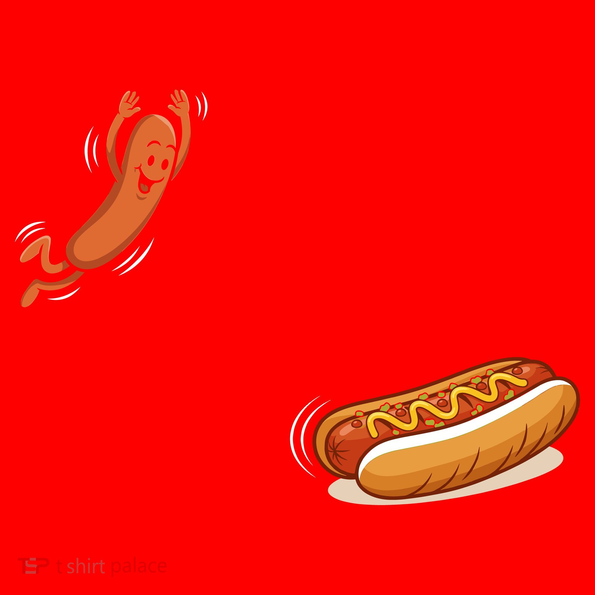Hot Dog Jumping Into Bun Sausage BBQ Santa Hat