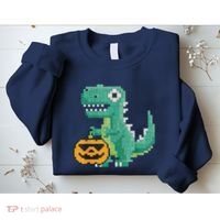 Halloween Dinosaur Kids Master Builder Building Blocks Brick Sweatshirt thumb 2