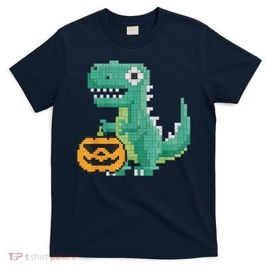 Halloween Dinosaur Kids Master Builder Building Blocks Brick T-Shirt