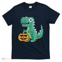 Halloween Dinosaur Kids Master Builder Building Blocks Brick T-Shirt thumb 0