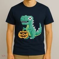 Halloween Dinosaur Kids Master Builder Building Blocks Brick T-Shirt thumb 3