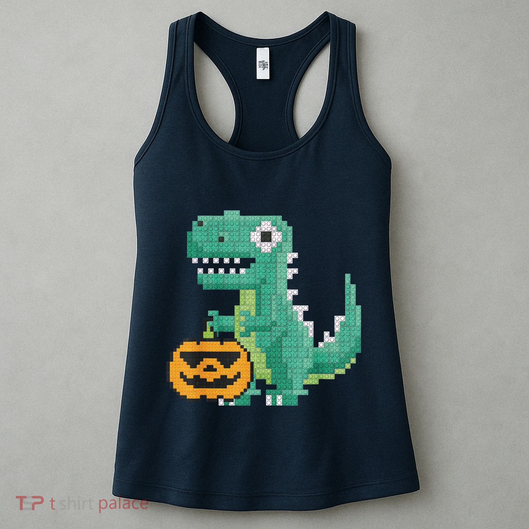 Halloween Dinosaur Kids Master Builder Building Blocks Brick Women's Tank Top