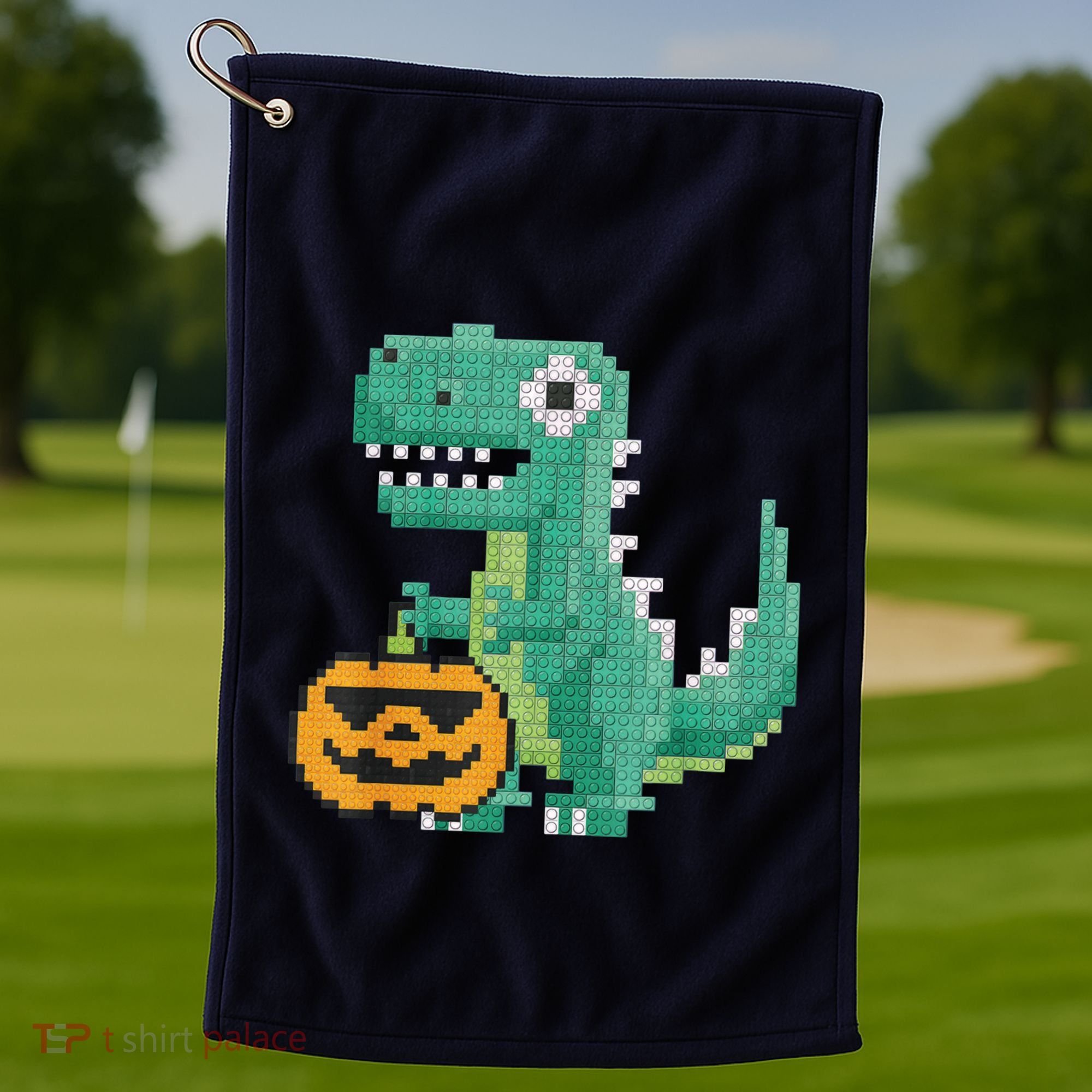 Halloween Dinosaur Kids Master Builder Building Blocks Brick Golf Towel
