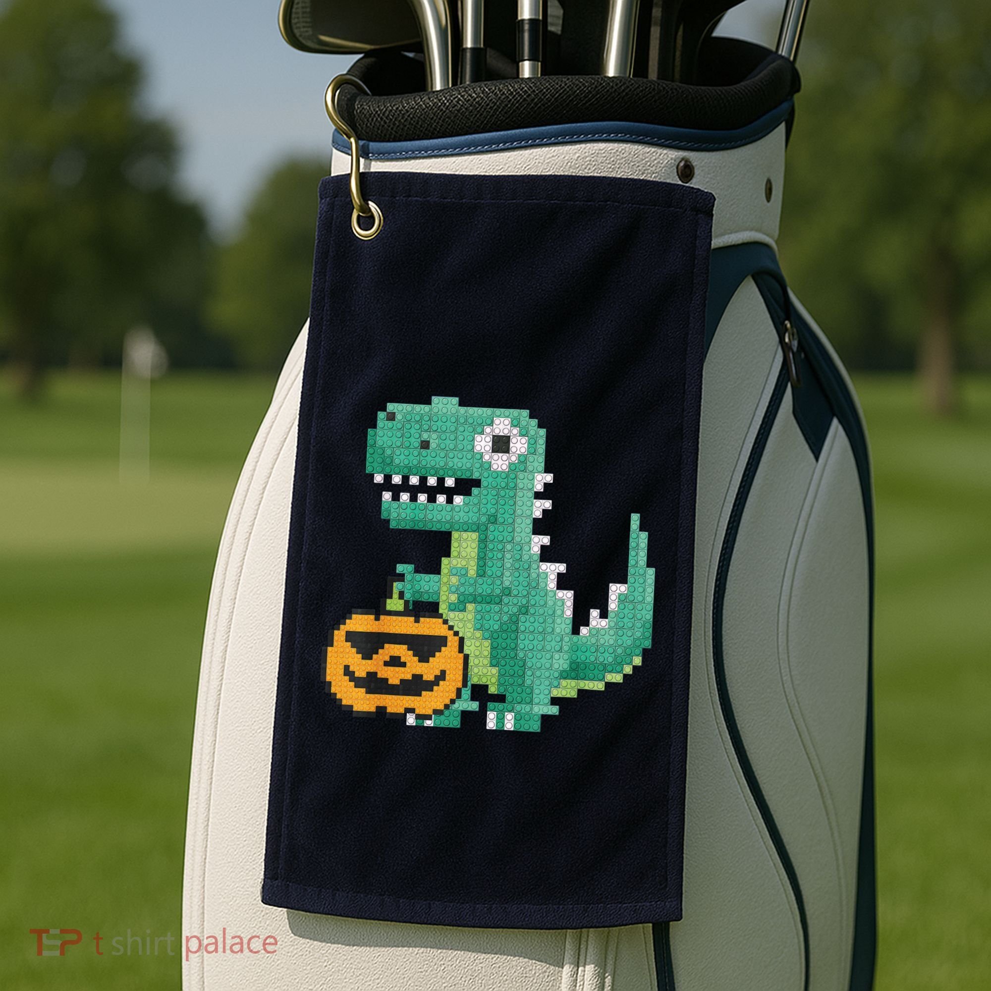 Halloween Dinosaur Kids Master Builder Building Blocks Brick Golf Towel
