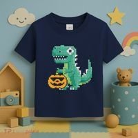 Halloween Dinosaur Kids Master Builder Building Blocks Brick Toddler T-Shirt thumb 3