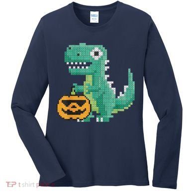 Halloween Dinosaur Kids Master Builder Building Blocks Brick Women's Long Sleeve Shirt