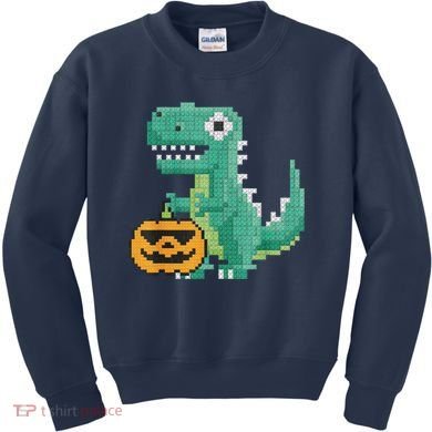 Halloween Dinosaur Kids Master Builder Building Blocks Brick Kids Sweatshirt