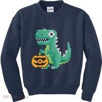 Halloween Dinosaur Kids Master Builder Building Blocks Brick Kids Sweatshirt thumb 0