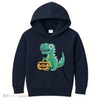 Halloween Dinosaur Kids Master Builder Building Blocks Brick Kids Hoodie thumb 0