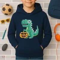 Halloween Dinosaur Kids Master Builder Building Blocks Brick Kids Hoodie thumb 2