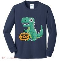 Halloween Dinosaur Kids Master Builder Building Blocks Brick Kids Long Sleeve Shirt thumb 0