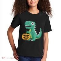 Halloween Dinosaur Kids Master Builder Building Blocks Brick Kids T-Shirt thumb 2