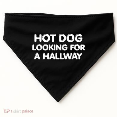Hot Dog Looking For A Hallway Funny USA-Made Doggie Bandana